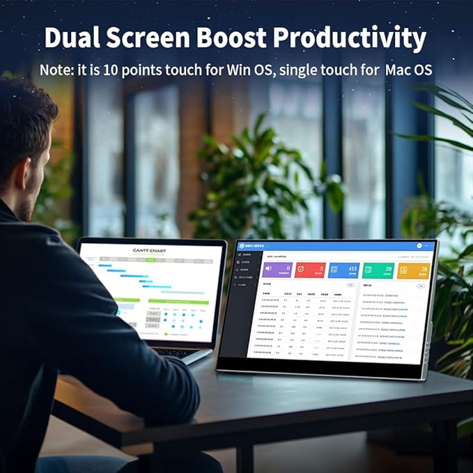 Portable Monitor IPS Small HDMI Display Dual USB-C Low Power External Screen for Laptop PC Mac Switch Rasp Pi Xbox (17.3 IPS 4K 120Hz)