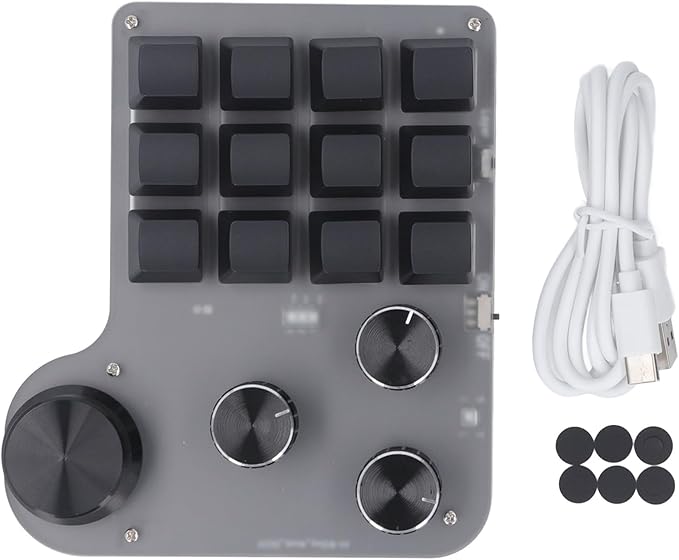 Eujgoov RGB LED Mini Blue Switch Mechanical Gaming Keyboard Rechargeable Keypad for win7 USB C Connection Customizable Macro Function Industrial Control Applications
