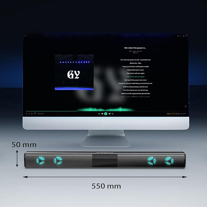 Aoresac Echo Wall BT Speaker RGB Ambient Light Quad Speaker Design for Home Theater 2000mAh Battery Computer Speakers Wind Guide Design