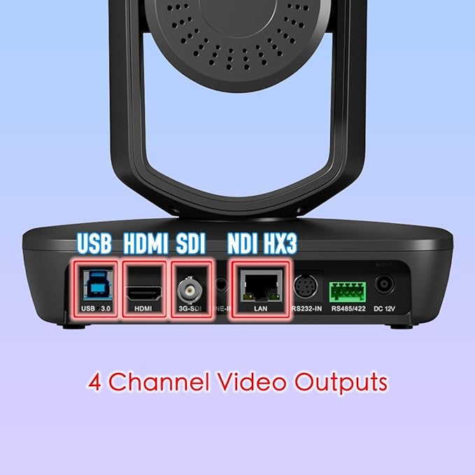 AVKANS AI Auto Tracking NDI HX3 PTZ Camera 30X Zoom Live Streaming HDMI SDI PTZ for Church Worship and Live Event (Black 30X AI Tracking Camera)