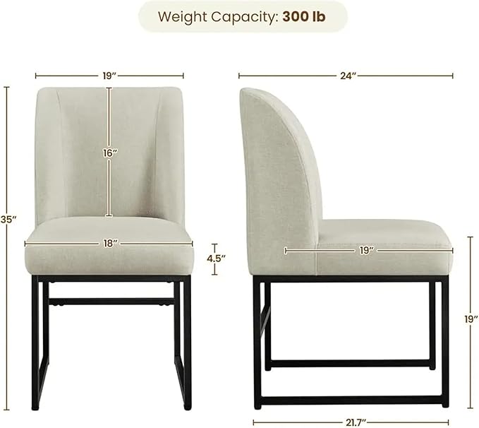 Adjustable Office Computer Chair with Armrest 1pcs Modern Style Beige Upholstered Fabric Comfortable Indoor Dining Chairs Black Leg Color