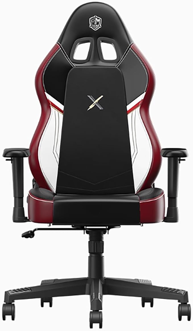 Comfortable Gaming Chair for Adults Ergonomic Leather Gaming Chairs with Armrests Adjustable Swivel Recliner Office Chair with Lumbar Support Neck Support Computer Seat (27.2*27.2*51.6in Red)