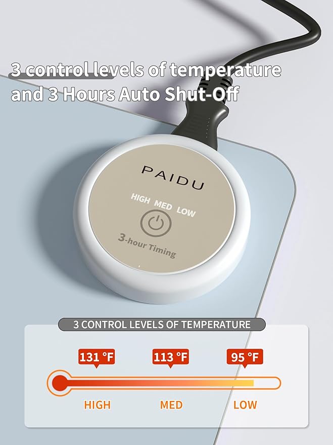 Heated Mouse Pad Hand Warmers Electric Warm Office Desk Mat 31.5 x 13 3 Control Levels Temperature 3 Hours Auto Shut-Off Suitable for Home/Offices Computer Keyboard Pads (Blue)