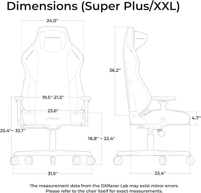 DXRacer Tank XXL Ergonomic Video Gaming Chair for Adults Office Reclining Computer Chair with Magnetic Head Pillow and Lumbar Support Racing Style Height Adjustable (EPU Leatherette Black)