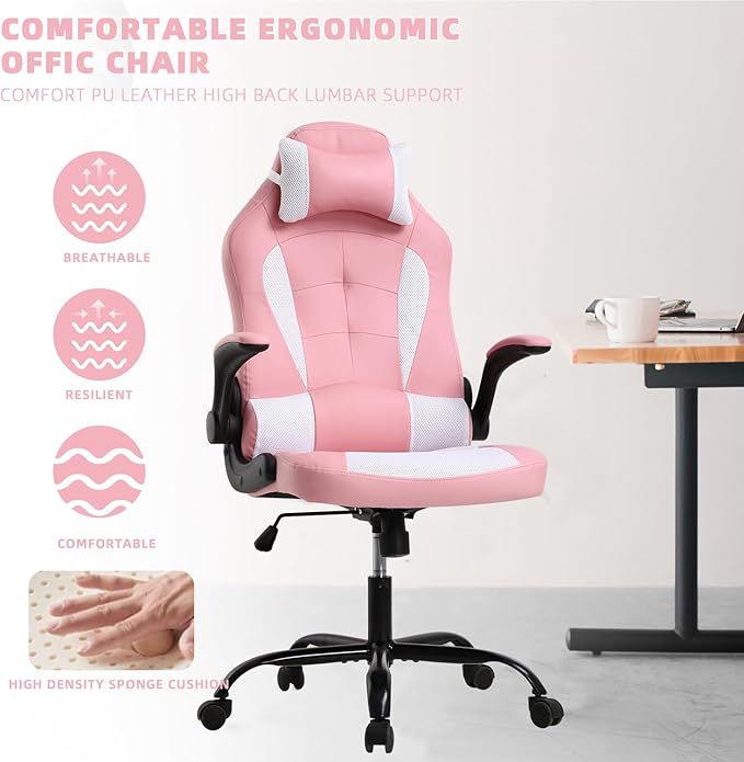Gamer Chair Ergonomic Gaming Chairs for Adults Comfortable Desk Chair Computer Chair Computer Chairs Video Game Chair for Adults Chair Gaming with Lumbar Support and Headrest