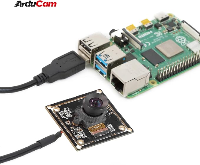 Arducam 100fps Mono Global Shutter USB Camera 720P OV9281 UVC Webcam Module with Low Distortion M12 Lens Without Microphones for Computer Laptop Android and Raspberry Pi