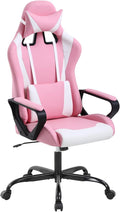 Ergonomic High Back Gaming Chair &amp Office Chair PU Leather &amp Adjustable &amp Easy Assembly &amp BIFMA Certified for Home/Office (Gray) (Pink)