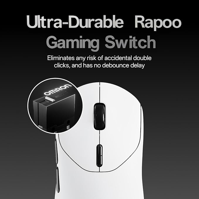 Rapoo VT2 MAX Wireless Gaming Mouse True 8K Wireless Polling Rate 53g Lightweight Up to 750 Hr Battery Nordic nRF54L15 MCU 120-Million Optical Switch 10 Programmable Buttons Macro Enabled