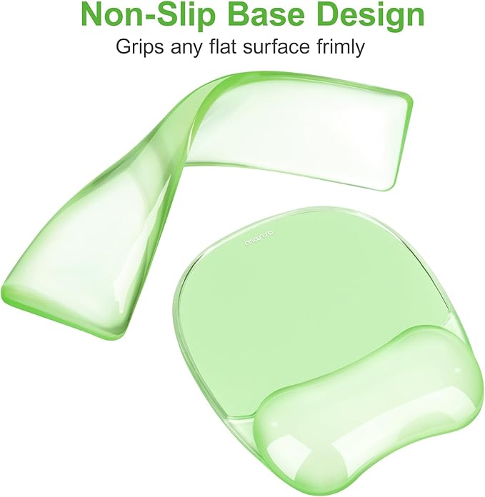 MOSISO Gel Wrist Rest Support for Mouse Pad&ampKeyboard Set Irregular Oval Ergonomic Mousepad Keyboard Pad Non-Slip Base Home/Office Pain Relief&ampCooling Gel Easy Typing Pad for Computer Laptop