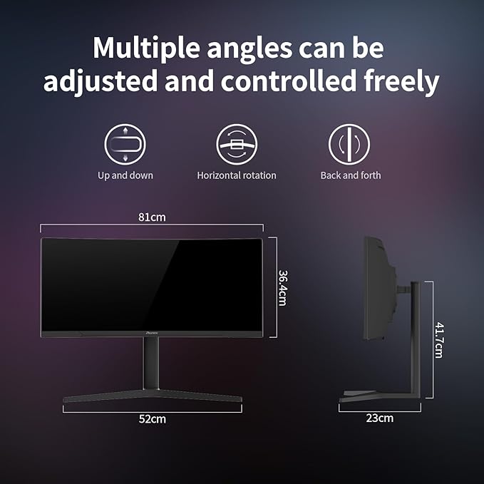 34inch Curved Monitor WQHD (3440x1440) 180Hz Ultrawide Gaming Monitor FreeSync/G-Sync Compatible1ms1500R Support 2 HDMI &amp 2 DP Equipped with LED Backlight VESA Mount(R34V Horizon)