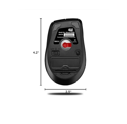 Adesso iMouse S200B Bluetooth Ergo Mini Mouse - Wireless with Adjustable DPI and Ergonomic Design