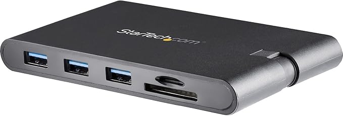 StarTech.com USB C Multiport Adapter - USB Type-C Mini Dock with HDMI 4K or VGA 1080p Video - 100W Power Delivery Passthrough 3-port USB 3.0 Hub GbE SD &amp MicroSD - Laptop Travel Dock (DKT30CHVS