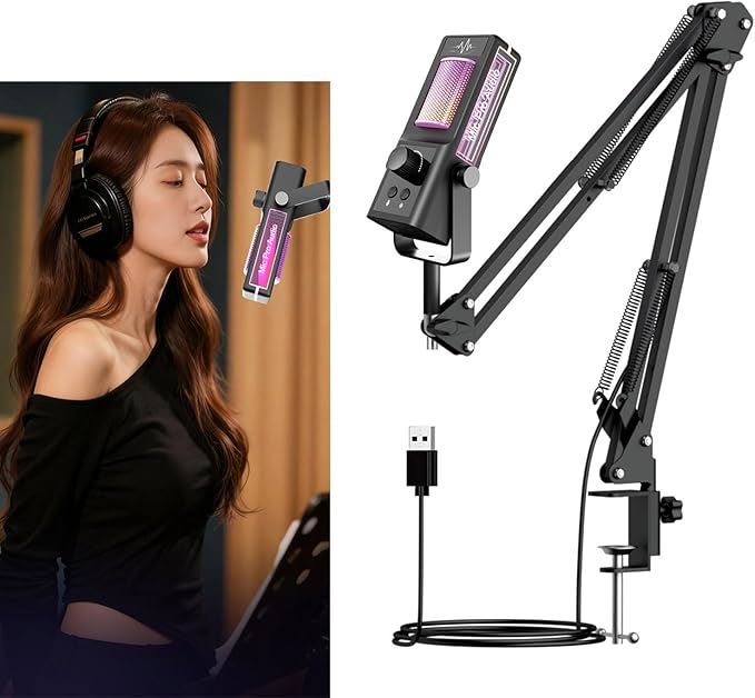Dynamic Microphone Noise Reduction for Gaming Streaming Mobile Clear Sound and Multi Platform Compatibility Instrument Mic