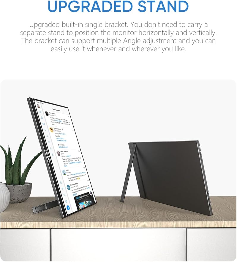 ARZOPA Portable Monitor &amp Sleeve 15.6'' 1080P FHD Laptop Monitor &amp PU Sleeve Bag Combination
