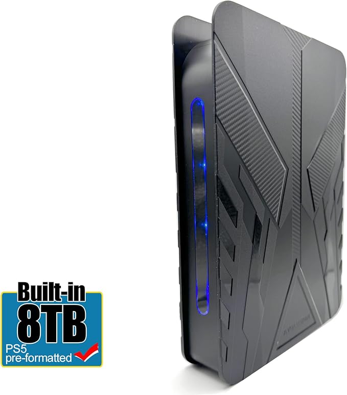 Avolusion PRO-T8 Series 8TB USB 3.0 External Gaming Hard Drive for PS5 Game Console (Black) (Renewed)