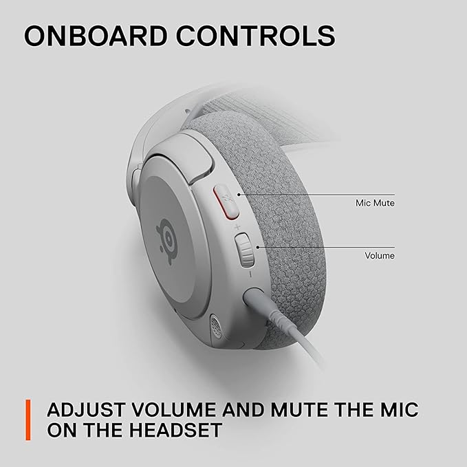 SteelSeries Arctis Nova 1P PS5 Headphones - Gaming Headset - 360° Space Sound - Memory Foam Ear Pads - Noise Cancelling Microphone - Also for PC PS4 Switch Xbox - White