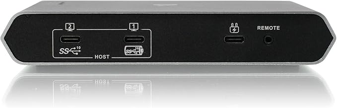 IOGEAR USB-C 2 Port Switch - Transfer Files Between PC &amp Mac OS X - 3 USB-A - 1 USB-C - Switch Method Remote - Mouse or Hotkey - LED Indicator - USB-C 85W Pass Through - GUS4C2
