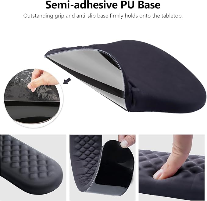 Mouse Pad Wrist Support Laokiiy 2 in1 Keyboard Wrist Rest+ Ergonomic Mouse Pad Non-Slip Wrist Rest for Computer Keyboard Made Easy Typing &amp Relieve Wrist Pain（Black