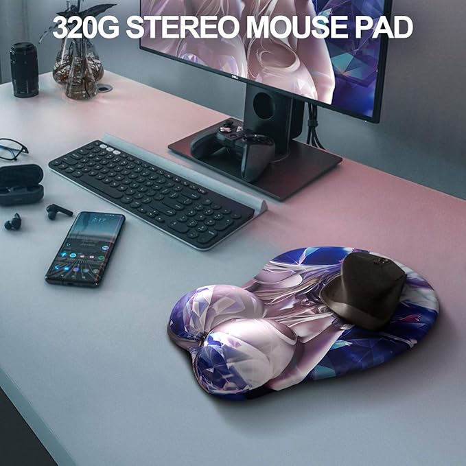 KG Alpha 3D Mouse Pad Anime Silicone Wrist Rest Support Gaming Mousepad… (Kda Ahri)
