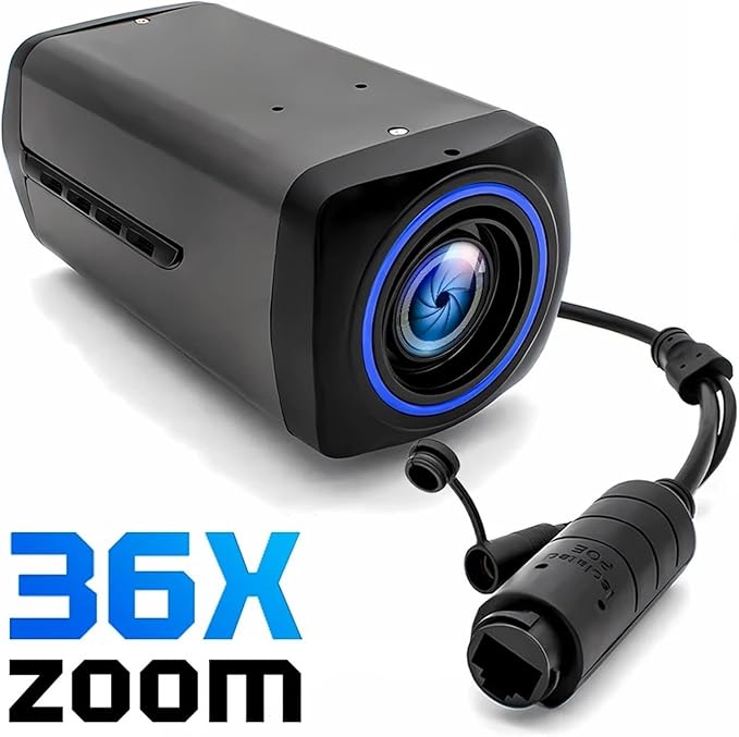 4K 36X Zoom Camera Auto Focus H.265 Webcam Remote Control Motorized 5MP High Speed 30FPS Network Camera for Live Streaming(5MP DC12V)