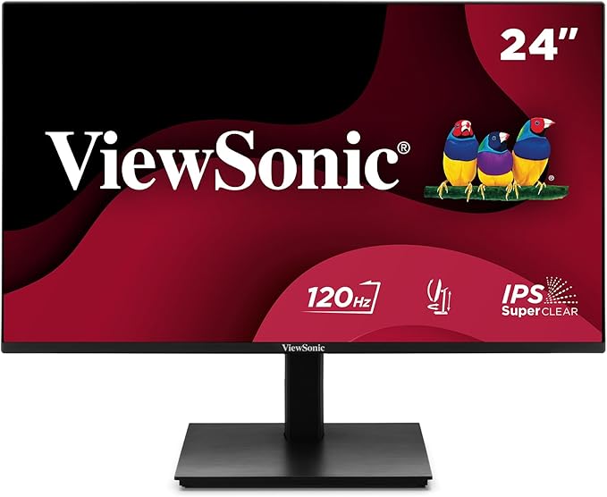 Viewsonic VA2448-MHJ 24 Inch Full HD 1080p IPS Monitor with 120Hz Advanced Ergonomics Eye Care HDMI and VGA Inputs for Home and Office