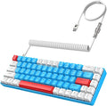 T8 60% Gaming Keyboard68 Keys Compact Mini Wired Mechanical Keyboard with 18 Chroma RGB BacklitBlue SwitchUSB C Coiled Keyboard Cablefor PCLaptopMacPS4Xbox-Blue