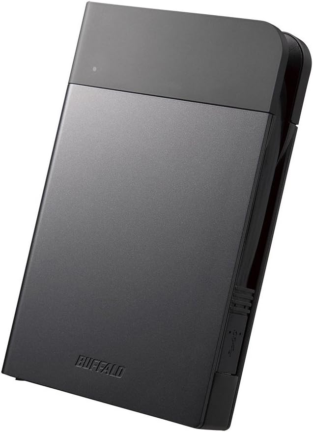 バッファロー Buffalo HD-PZF2.0U3-BKA USB 3.1 (Gen1) Compatible Shockproof Portable Hard Drive 2TB Black