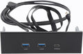 PUSOKEI 5.25 Inch Front Panel USB Hub 3 Ports USB Front Panel Floppy Disk Bay 19 Pin USB3.2 GEN2 Internal USB Hub with 2 USB A and 20Gbps USB C Port for PC Case