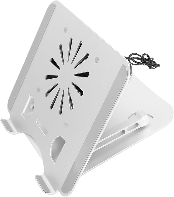 SUNGOOYUE Laptop Cooler Stand Aluminum Alloy Portable Foldable with USB Fan for Laptops and Tablets Up to 17in