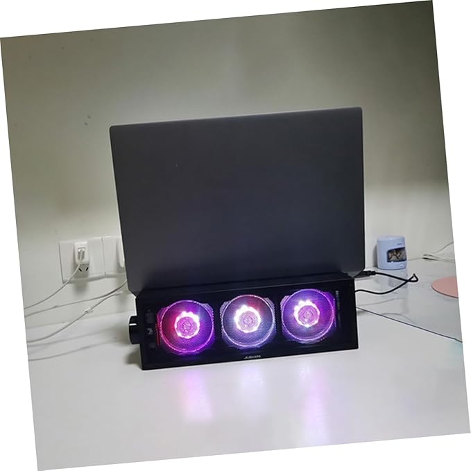 Angoily RGB Laptop Cooling Pad Adjustable Height 3 Speed Settings and Dual USB Ports for Gaming Laptops and Professional Use