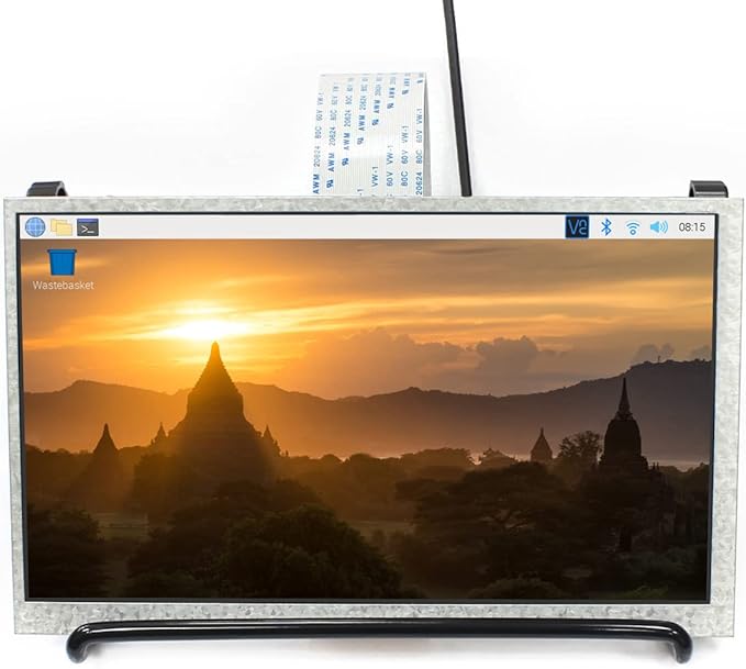 waveshare 7inch Display Compatible with Raspberry Pi 4B/3B+/3B/2B/B+/A+/Zero/Zero W/WH/Zero 2W Series Boards 1024×600 Resolution DPI Interface IPS No Touch