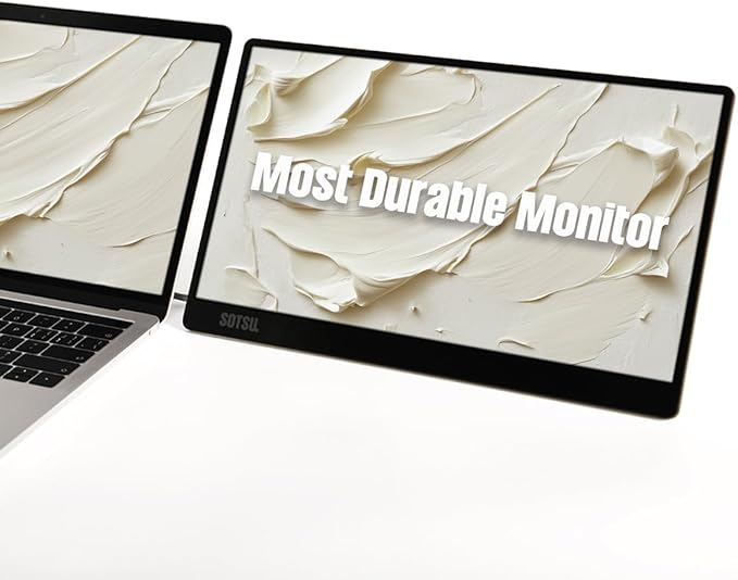 SOTSU FlipAction Go 14 Premium Portable Monitor | Full HD 1080p | 400 Nits | 100% sRGB | Robust yet Lightweight | Pivoting Landscape &amp Portrait Display | Tempered Glass Cover | USB-C &amp Mini H