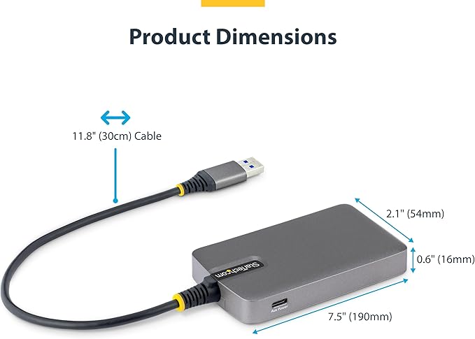StarTech.com 4-Port USB-A Hub 5Gbps Data Transfer Bus-Powered USB 5Gbps Splitter 4X Type-A Ports Extender for Laptops Compatible with MacBook Dell XPS Surface Pro Chromebook