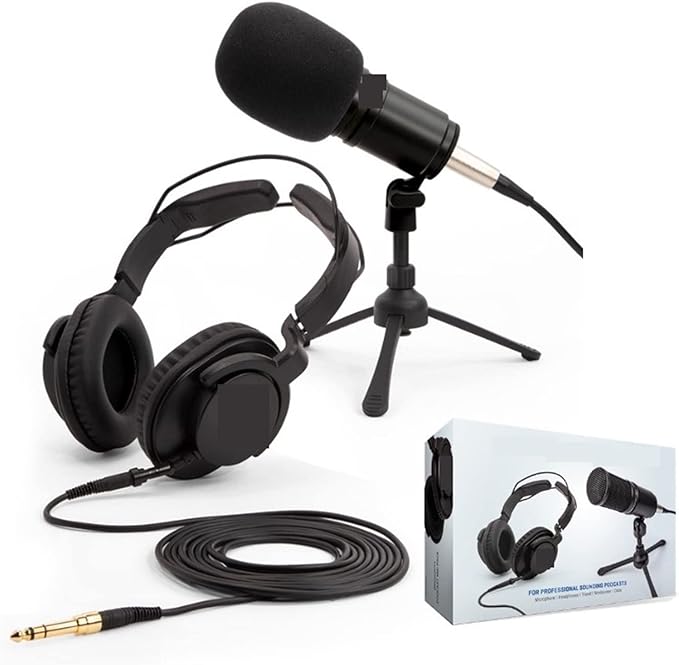 Podcast MIC Pack Microphone and ZHP-1 Headphone Recording Set for Professional Sounding PodcastPMP