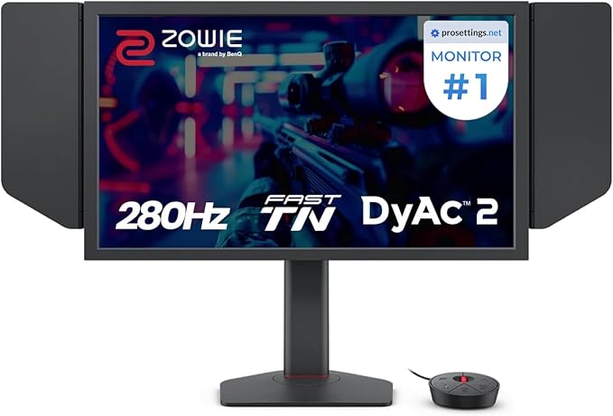 BenQ Zowie XL2546X+ 24.1 Fast TN 280Hz Gaming Monitor for Esports Motion Clarity DyAc 2 1080p XL Setting to Share S Switch Shielding Hood Industrial Grade Bearing Height Adjustment