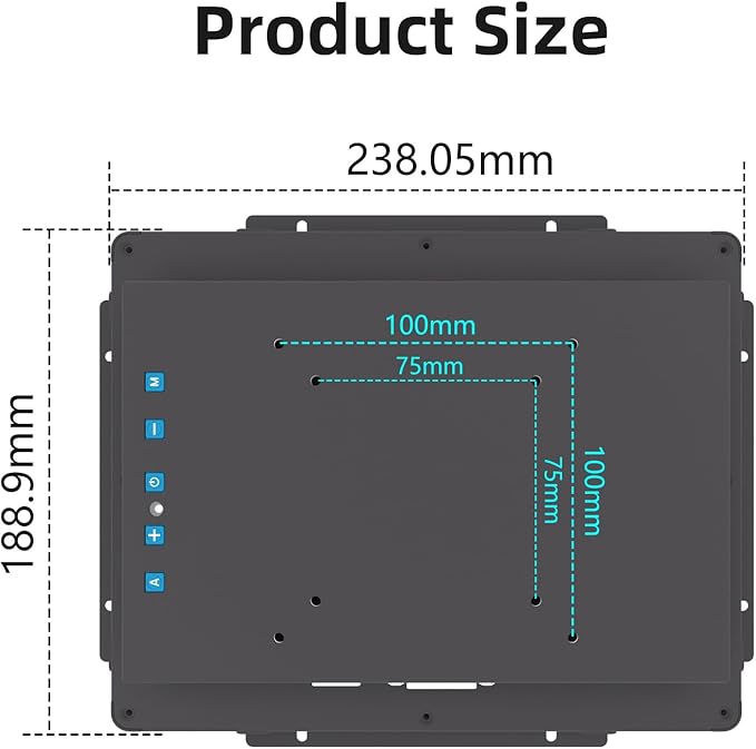 9.7 Inch Industrial Touch Monitors 10 Points Embedded Open Frame Monitor 1024x 768 @ 60Hz TFT LCD Suitable for kiosks ATMs Vending Machines