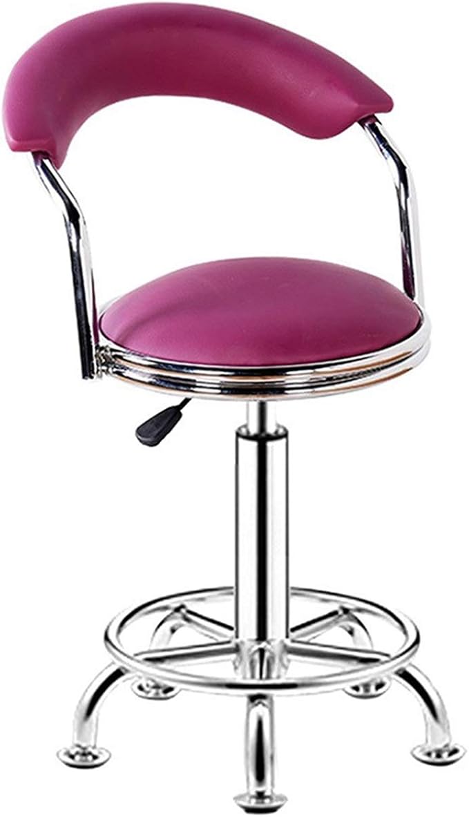 Mlaea Comfortable Simple Reception Chairs Computer Racing Gaming Chair with Height Adjustable Classroom Dormitory Hotel Chair 42 * 44-56CM(Color:Purple)