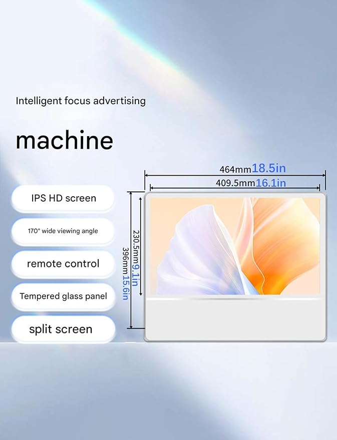 Wall Mounted Elevator LCD Advertising Display Player HD Digital Signage Single Unit Version Horizontal Screen for Building &amp Hotel Lobby(18.5in)