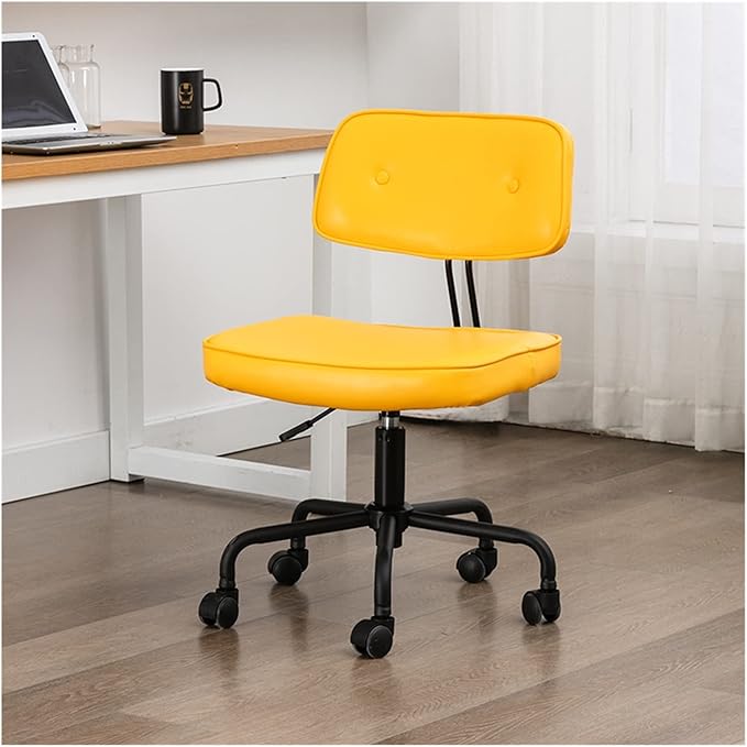 Adjustable Office Computer Chair with Armrest Office Chairs Office Furniture Home Soft Cushion Computer Armchair Lift Swivel Gaming Chair(Yellow)