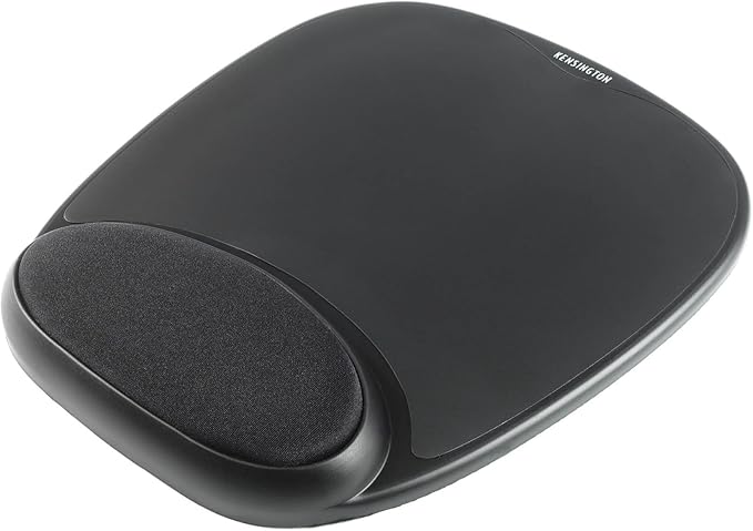 Kensington Mouse Pad with Wrist Rest - Ergonomic Gel Padding Laser and Optical Mouse Non-Slip Base (207x25x248mm) - Black (62386)
