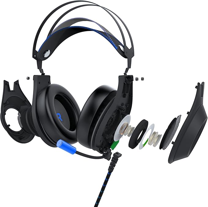 Bionik Sirex Gaming Headset with Mic for PS5: 50MM Drivers Memory Foam Mute Switch Adjustable Head Beam PS4/Xbox Series XS/Nintendo Switch OLED/PC/Mac