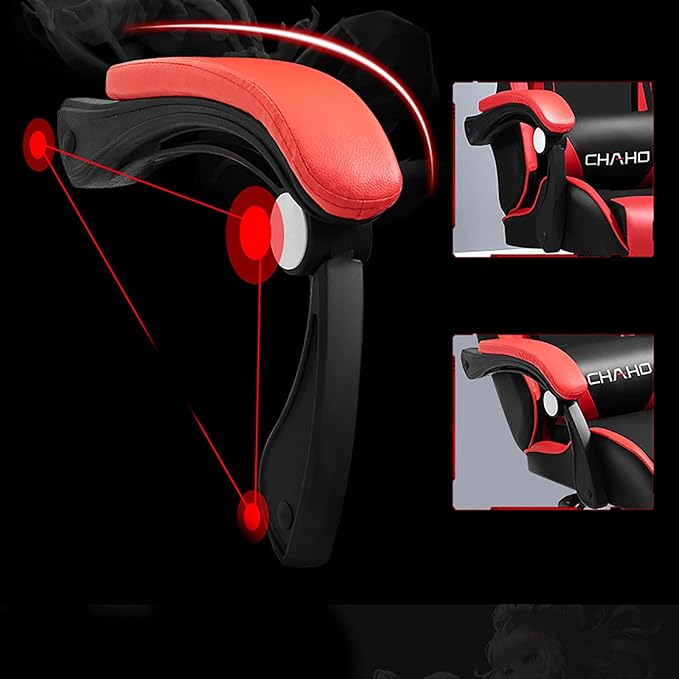 Gaming Chair Computer Chair with Footrest and Lumbar Support Height Adjustable Game Chair with 360°-Swivel Seat and Headrest and for Office or Gaming (GreenV-Style)