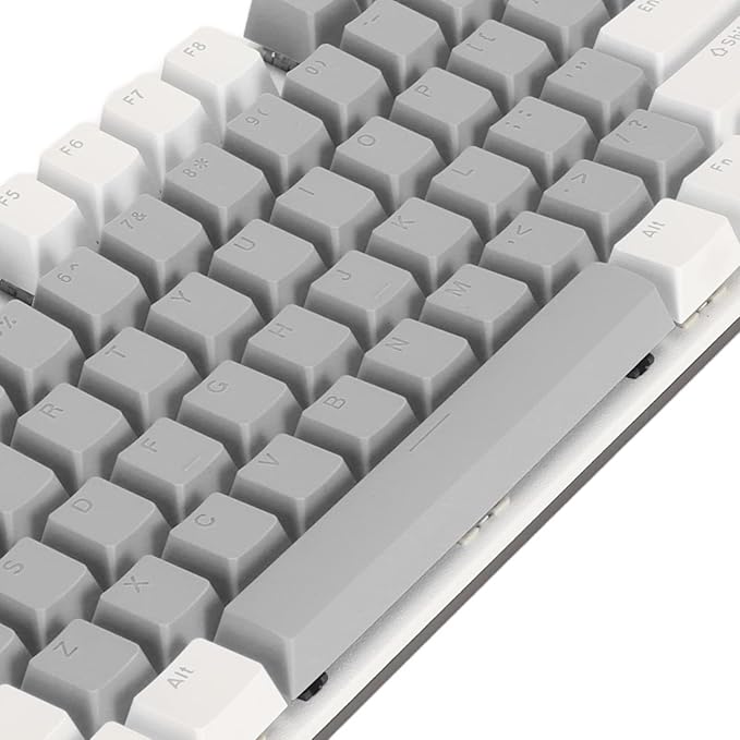 RGB Backlit 104 Keys Mechanical Gaming Keyboard USB Wired Computer Keyboard 28 Backlight Modes for Windows 2000 for Vista (White Grey)