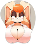 3D Mouse Pad Oppai Mousepad with Soft Gel Wrist Rest Anime Manga Gaming Boob pad Anti-Slip Mouse Mat (vanill)
