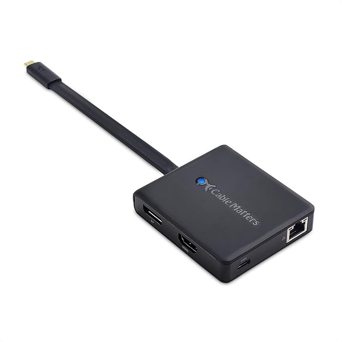 Cable Matters USB C Hub with HDMI DisplayPort VGA USB 2.0 Fast Ethernet 60W Charging - Thunderbolt 4 / USB4 / Thunderbolt 3 Port Compatible with MacBook Pro Dell XPS HP Spectre x360 and More
