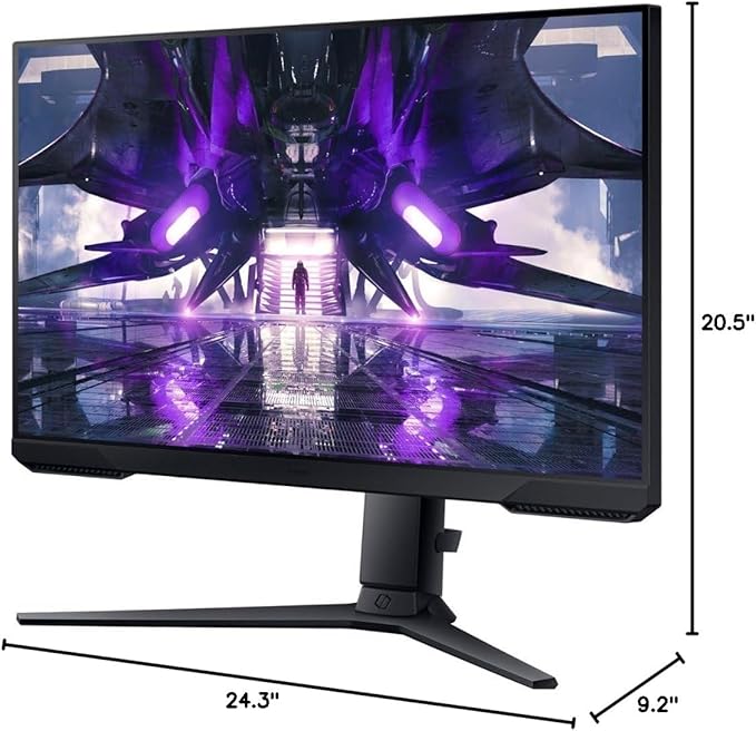 Samsung 27 Odyssey G3 Series FHD Gaming Monitor 165Hz 1ms Eye Saver Mode FreeSync Premium VESA Mount Capability Height Adjustable Screen Black with HDMI Cable