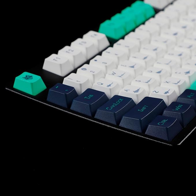 144 Sound Wave Keycaps Dye-Sub Thick PBT Cherry Profile Key caps for TKL 61 64 68 75 87 96 104 108 GMMK MX Mechanical Keyboard