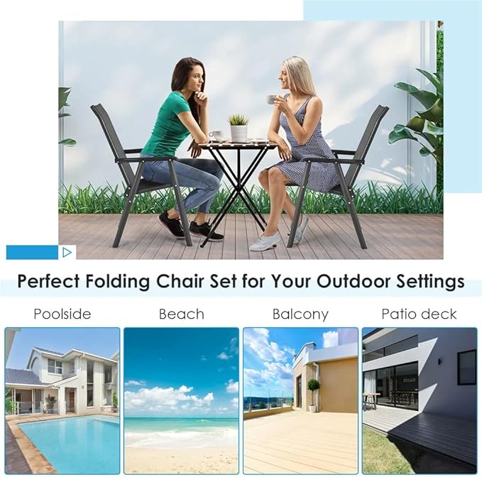 Office Chair Gaming Chair Computer Chair 4-Piece Patio Folding Dining Chair Portable Camping armrest