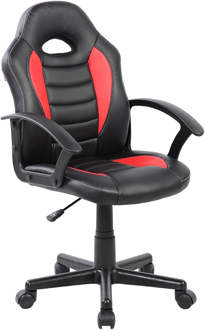 Techni Mobili Kid's Gaming and Student Racer Chair with Wheels Red 22D x 21.25W x 35.25H in
