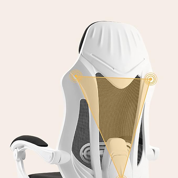 Professional Game Chair Mesh Backrest with a Hidden Leg Drag with Age Armrest with 155 Degree Inclination Game or Office (Grey Without Footrest 1)